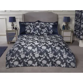 Butterfly Luxury Duvet Set - Navy