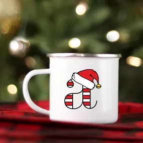 Candy Cane Monogram Campfire Mug