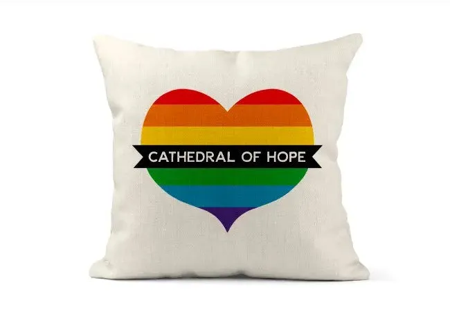 Cathedral of Hope Pillow - Pride Heart