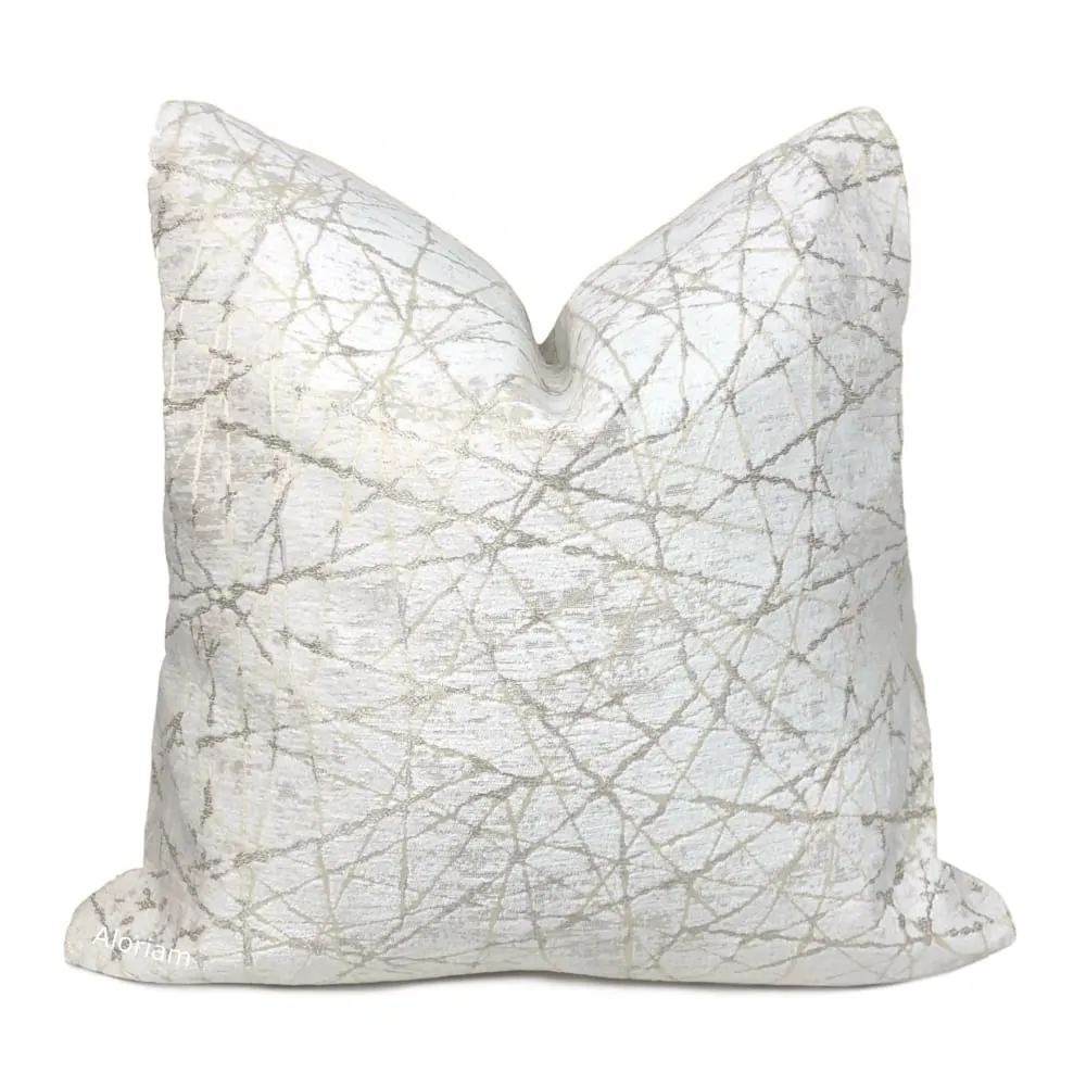 Celine White Modern Texture Chenille Pillow Cover