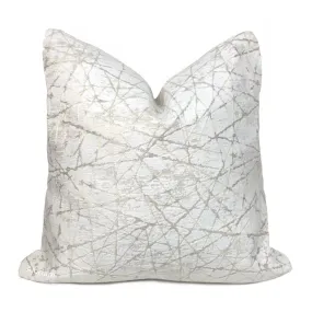 Celine White Modern Texture Chenille Pillow Cover