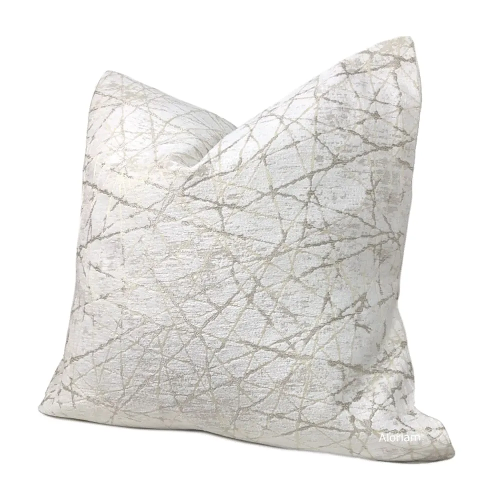 Celine White Modern Texture Chenille Pillow Cover