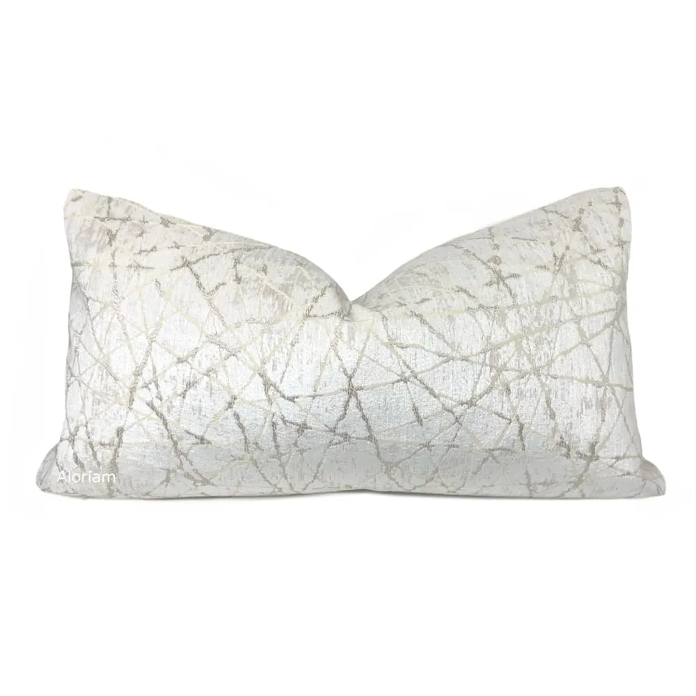 Celine White Modern Texture Chenille Pillow Cover