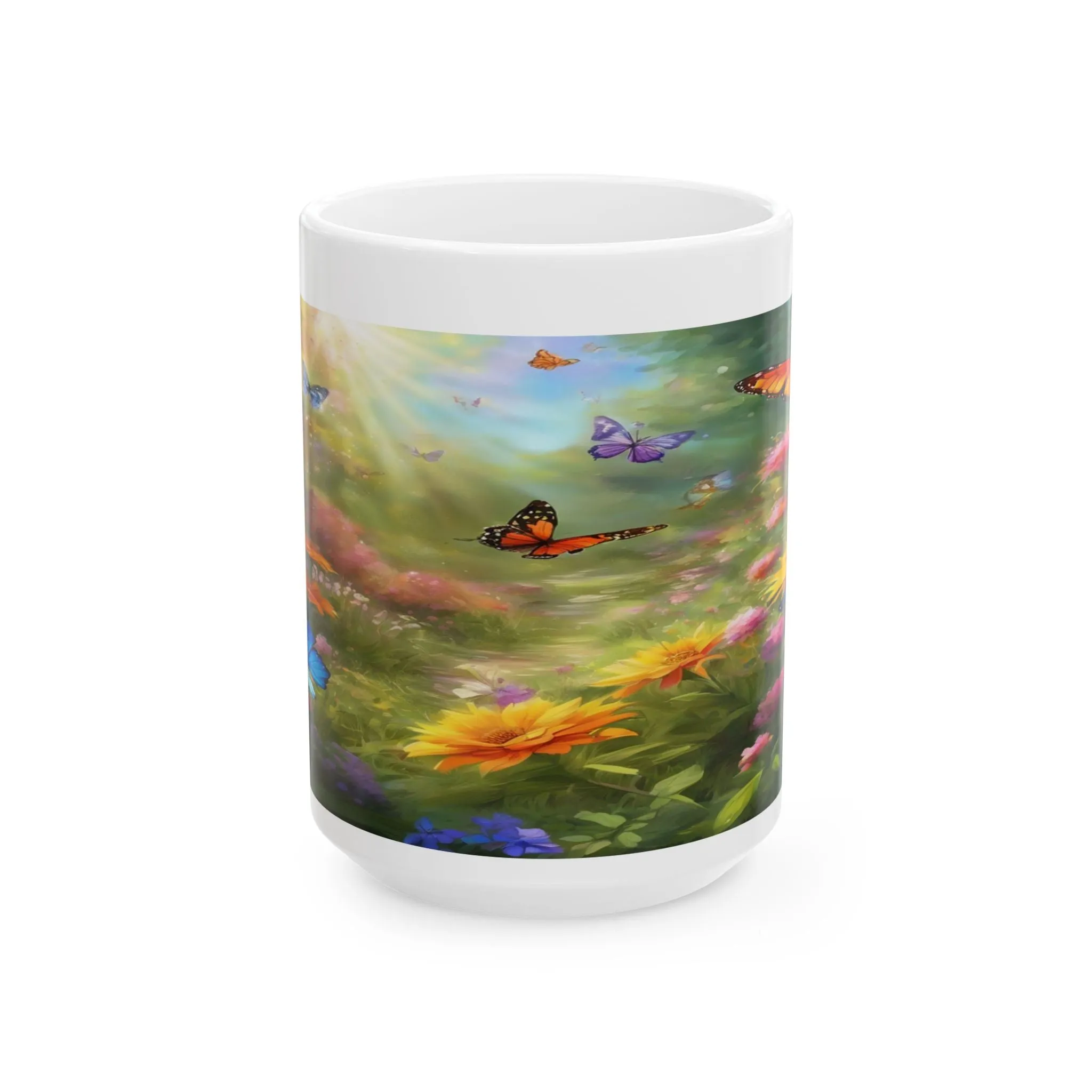 Ceramic Mug, (11oz, 15oz) Butterflies Mug Full