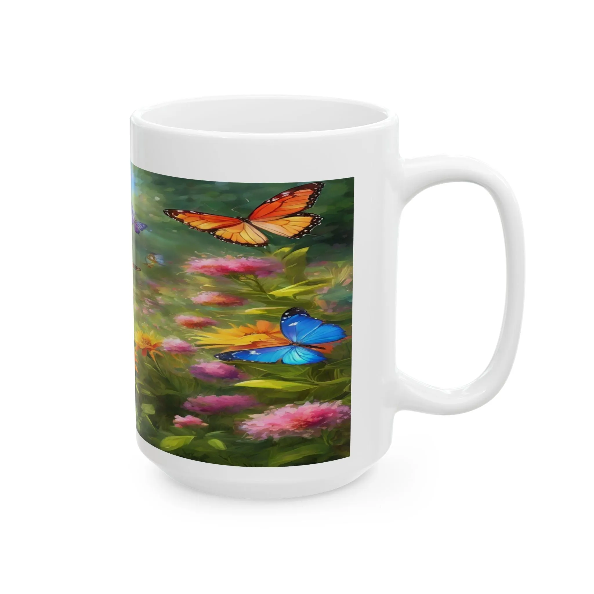 Ceramic Mug, (11oz, 15oz) Butterflies Mug Full