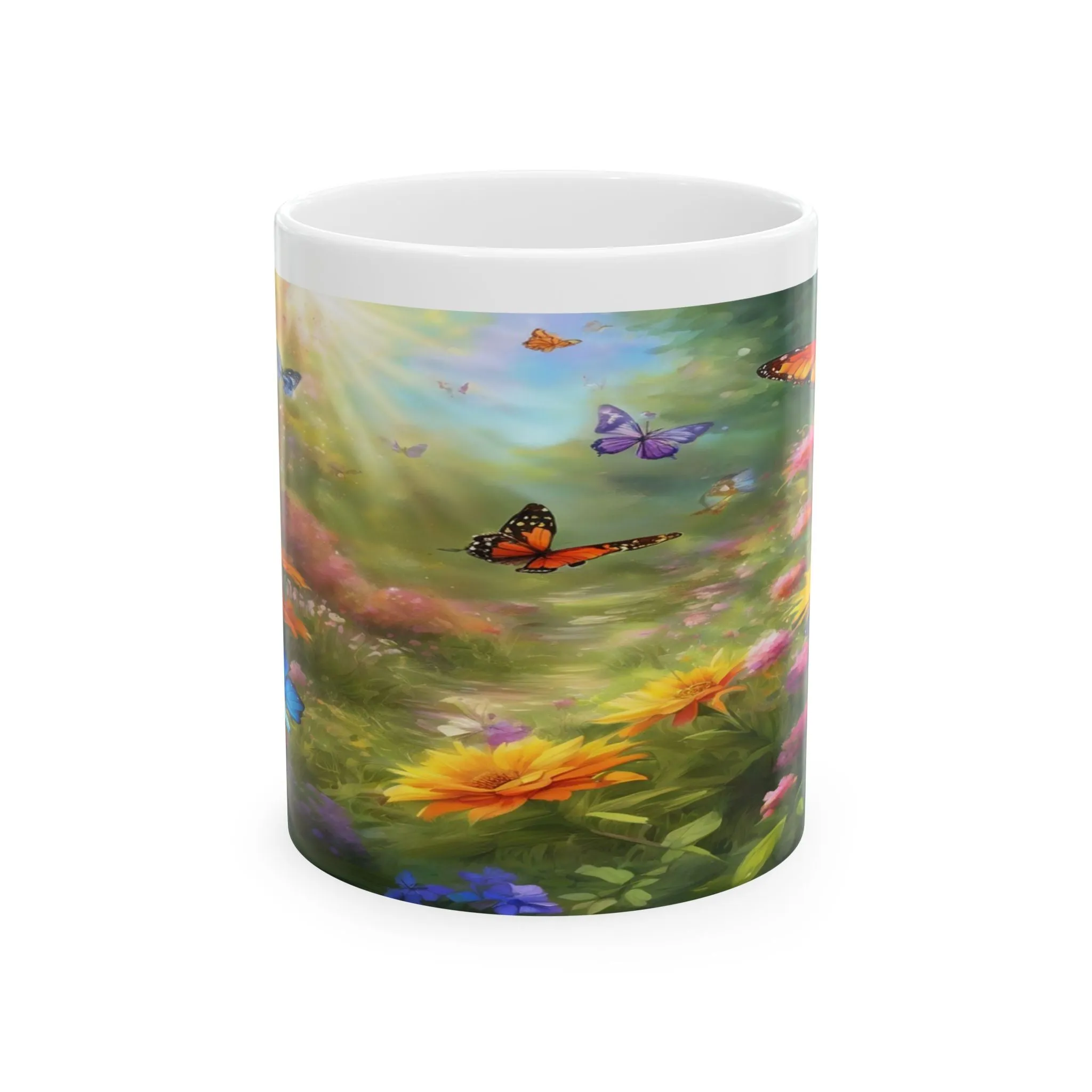 Ceramic Mug, (11oz, 15oz) Butterflies Mug Full