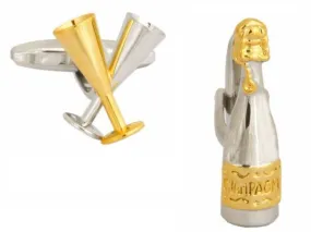 Champagne Bottle and Glass Cufflinks 90-1215