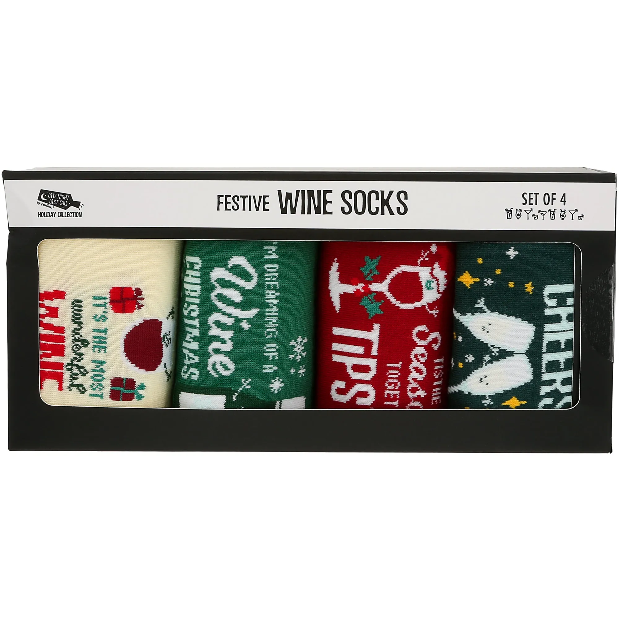 Christmas Wine Unisex Crew Socks (Set of 4 )