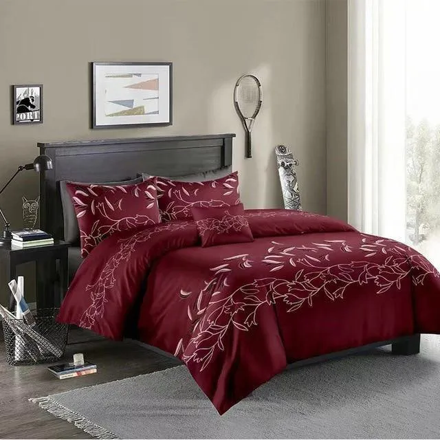 Classic Jacquard Bedding Set Solid Red Duvet Cover Simple King Size Comforter Bed Linen Single Queen Quilt Covers No Bed Sheet