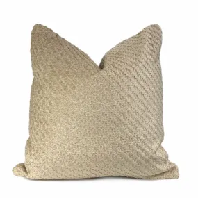 (CLEARANCE) Bismarck Wheat Beige Soft Textured Chenille Pillow Cover