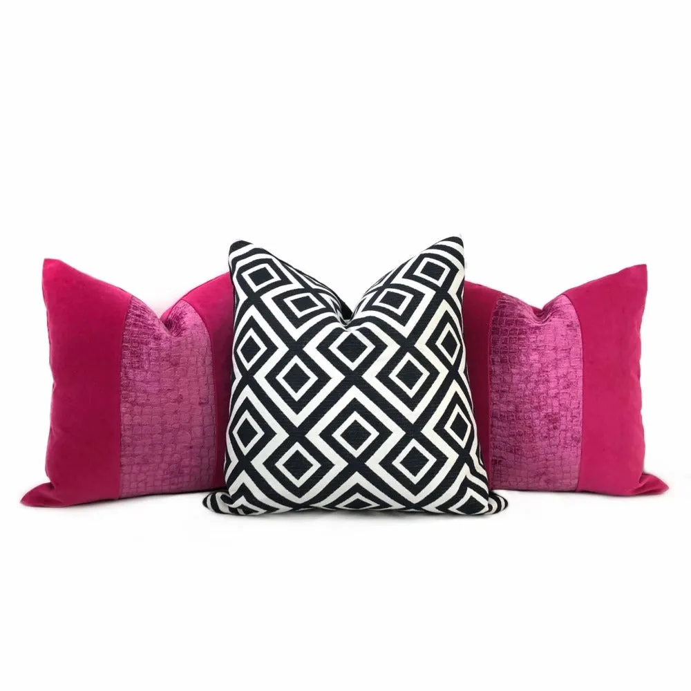 (CLEARANCE) Forsyth Black and White Geometric Lattice Pillow Cover