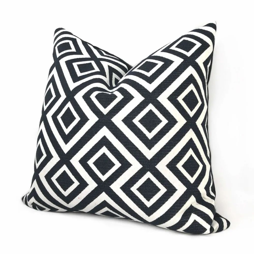 (CLEARANCE) Forsyth Black and White Geometric Lattice Pillow Cover