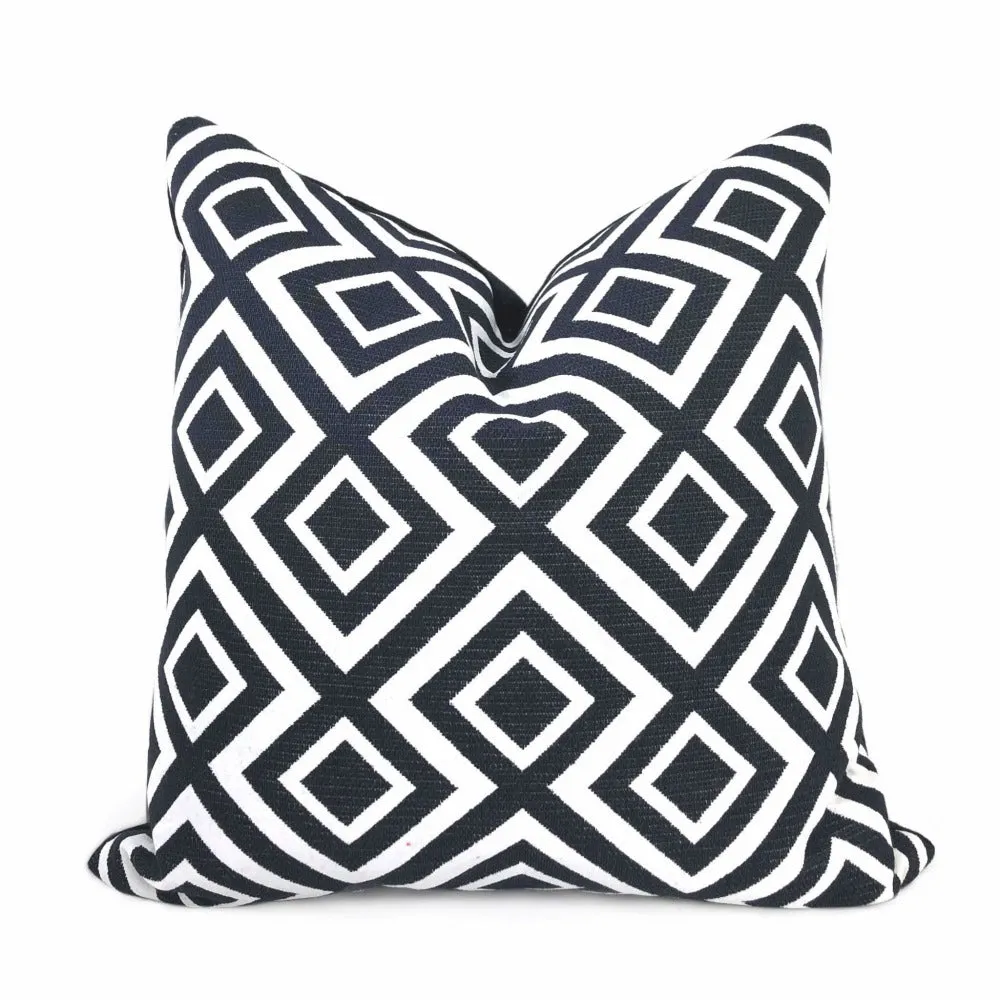 (CLEARANCE) Forsyth Black and White Geometric Lattice Pillow Cover