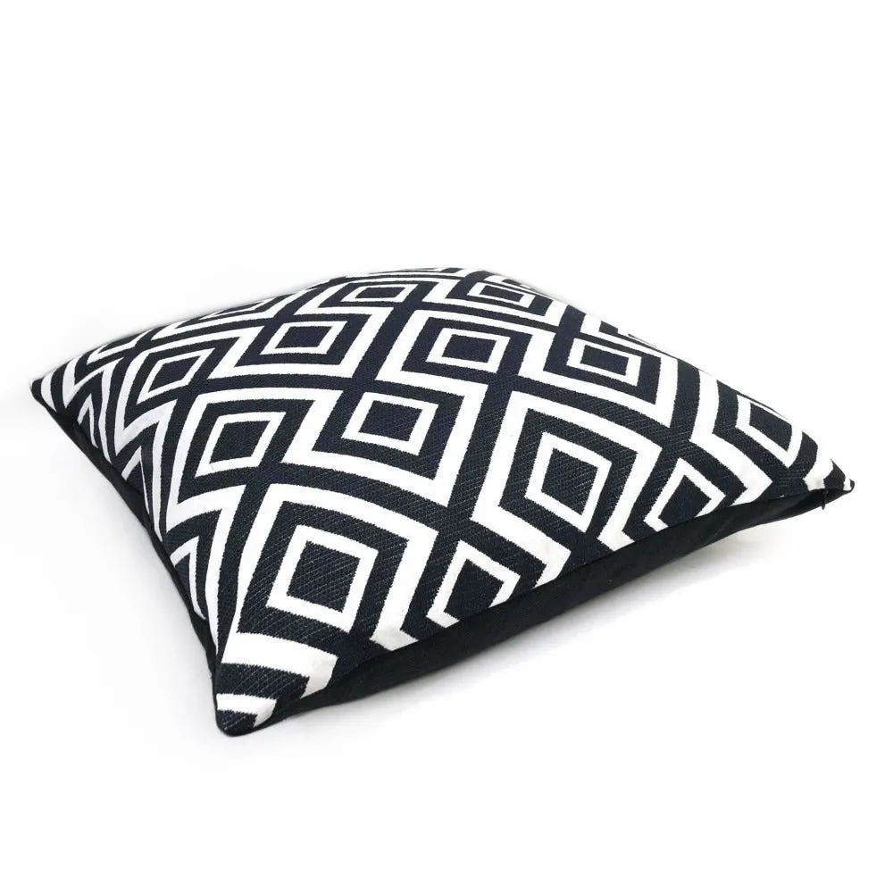 (CLEARANCE) Forsyth Black and White Geometric Lattice Pillow Cover