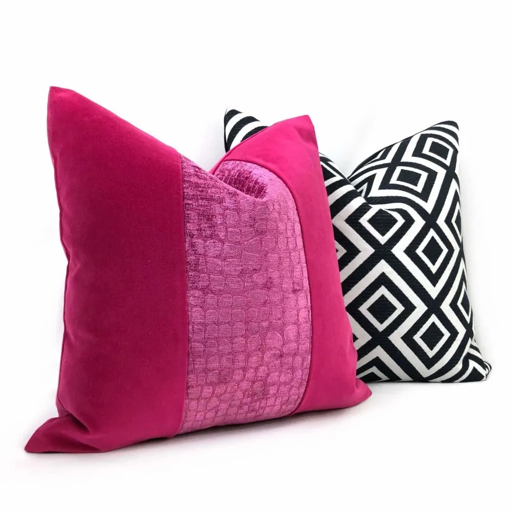 (CLEARANCE) Forsyth Black and White Geometric Lattice Pillow Cover