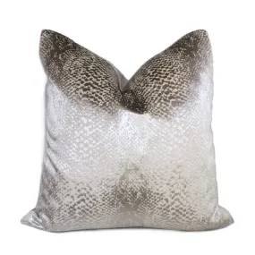 (CLEARANCE) Robert Allen Hidden World Zinc Silver Gray Velvet Pillow Cover