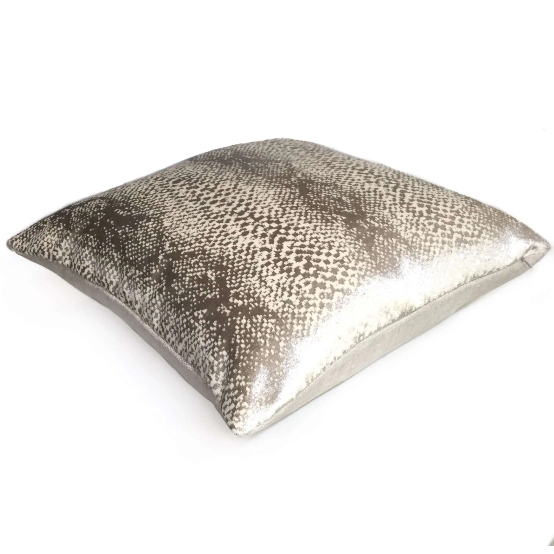 (CLEARANCE) Robert Allen Hidden World Zinc Silver Gray Velvet Pillow Cover