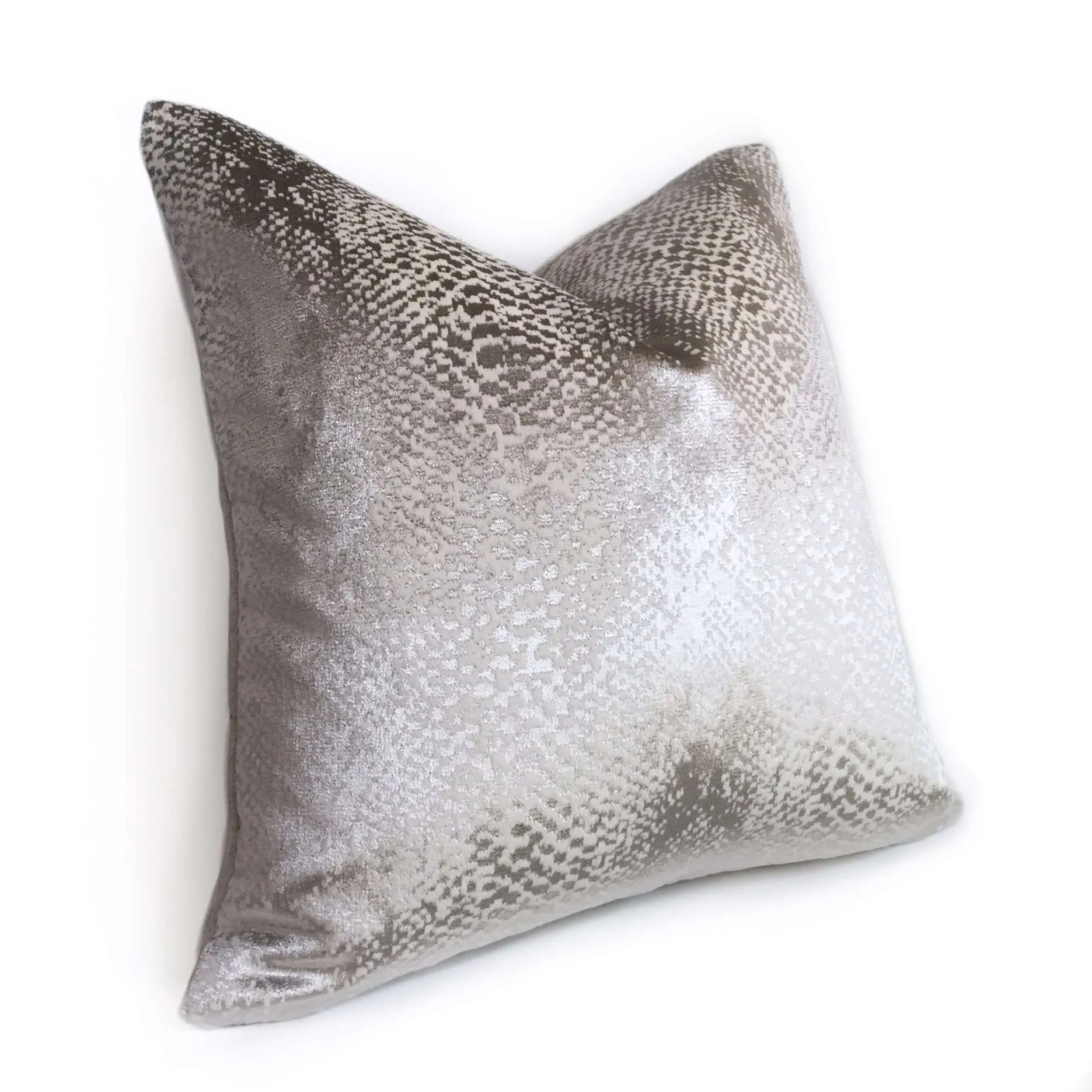 (CLEARANCE) Robert Allen Hidden World Zinc Silver Gray Velvet Pillow Cover