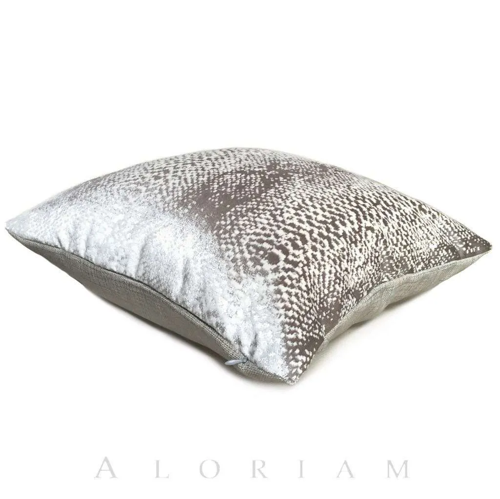 (CLEARANCE) Robert Allen Hidden World Zinc Silver Gray Velvet Pillow Cover