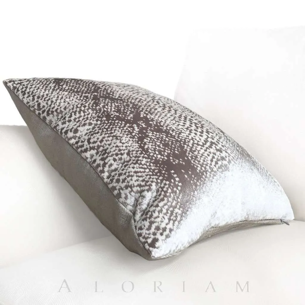 (CLEARANCE) Robert Allen Hidden World Zinc Silver Gray Velvet Pillow Cover