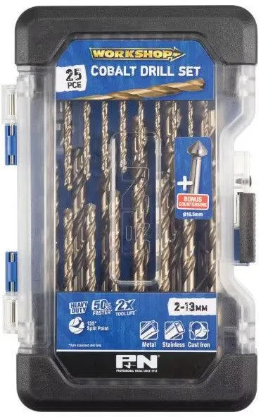 COBALT DRILL SET 2-13MM W/ COUNTERSINK