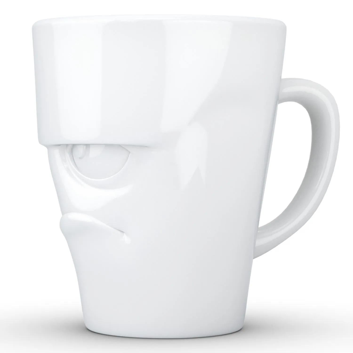 Coffee Mug with Handle, Grumpy Face