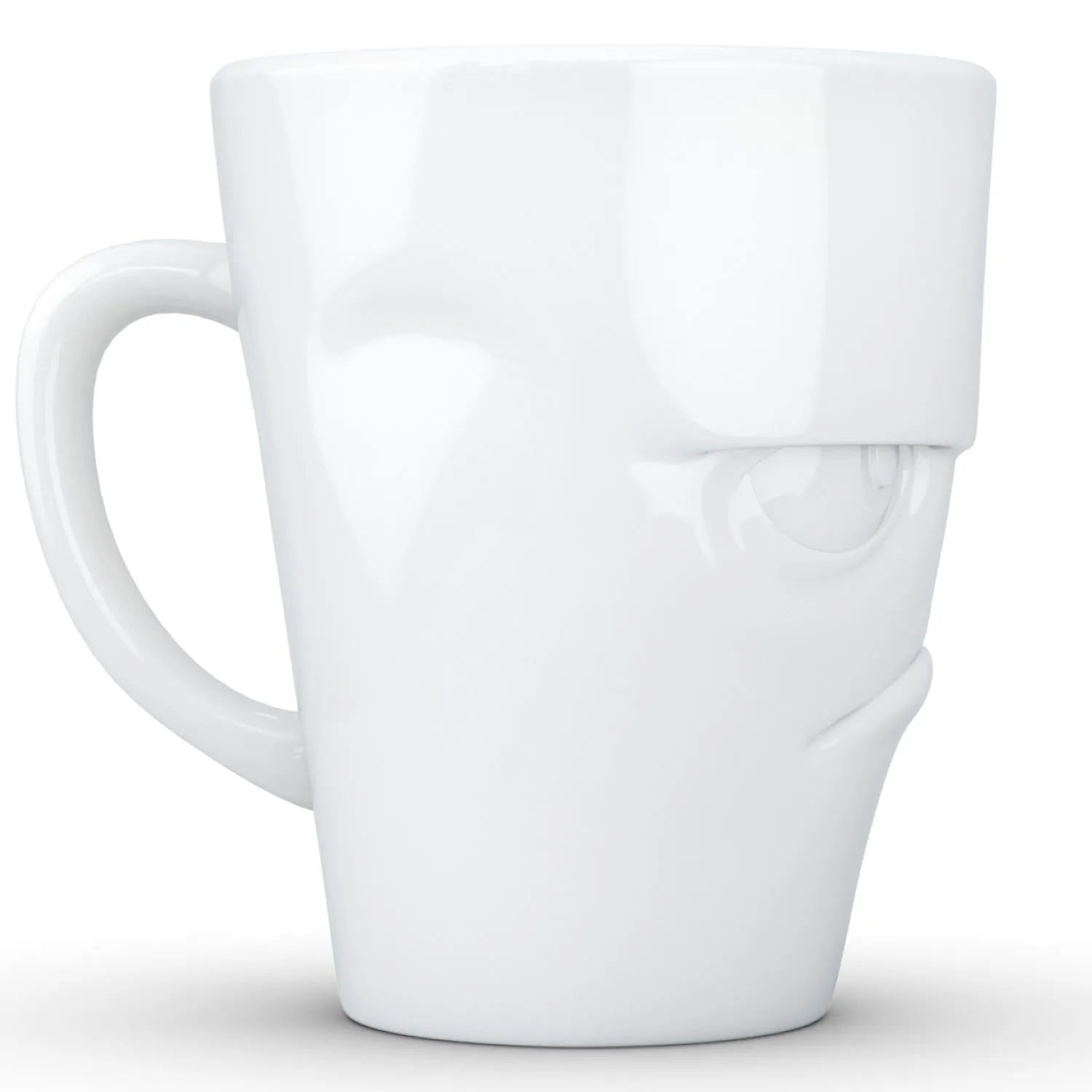 Coffee Mug with Handle, Grumpy Face