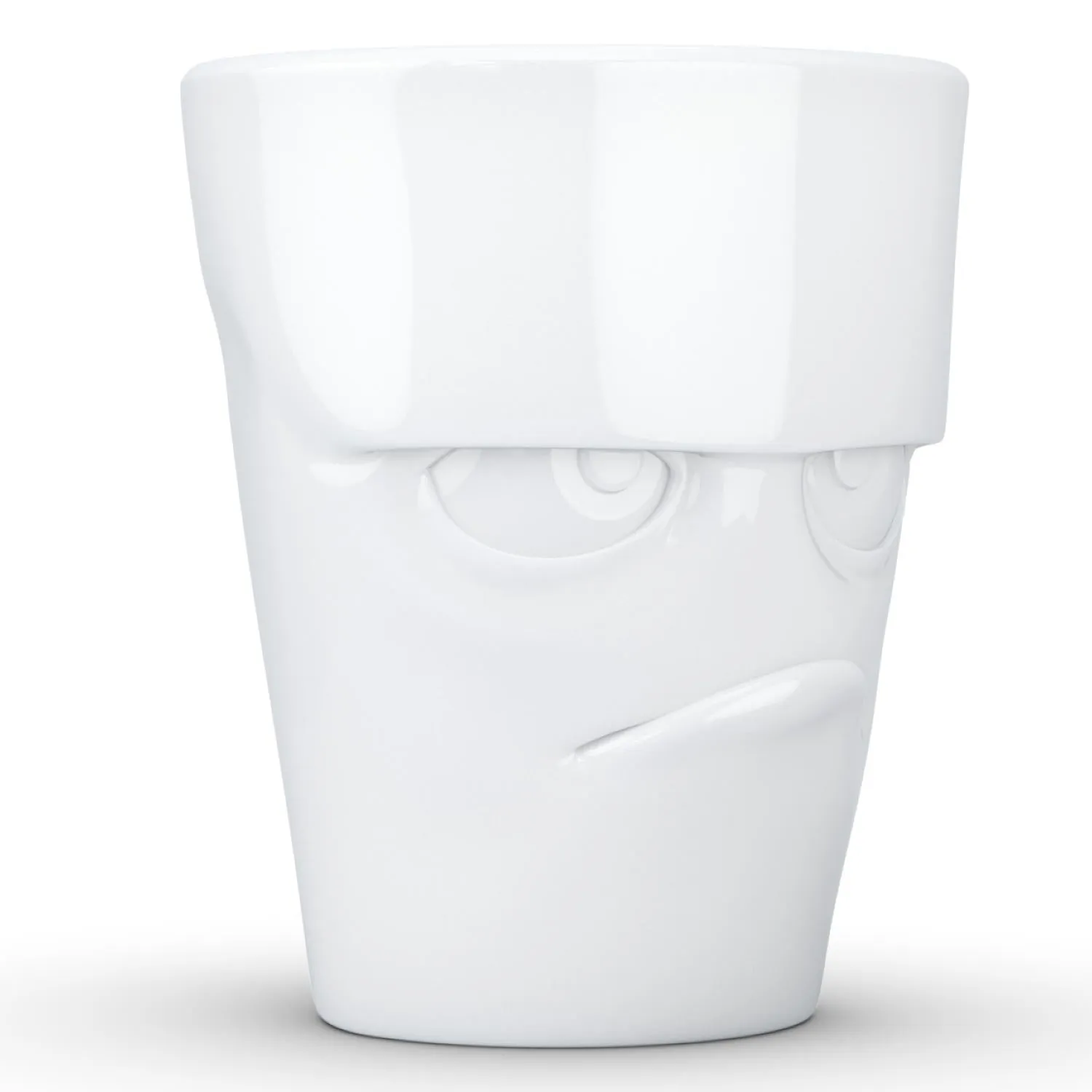 Coffee Mug with Handle, Grumpy Face