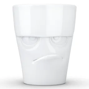 Coffee Mug with Handle, Grumpy Face