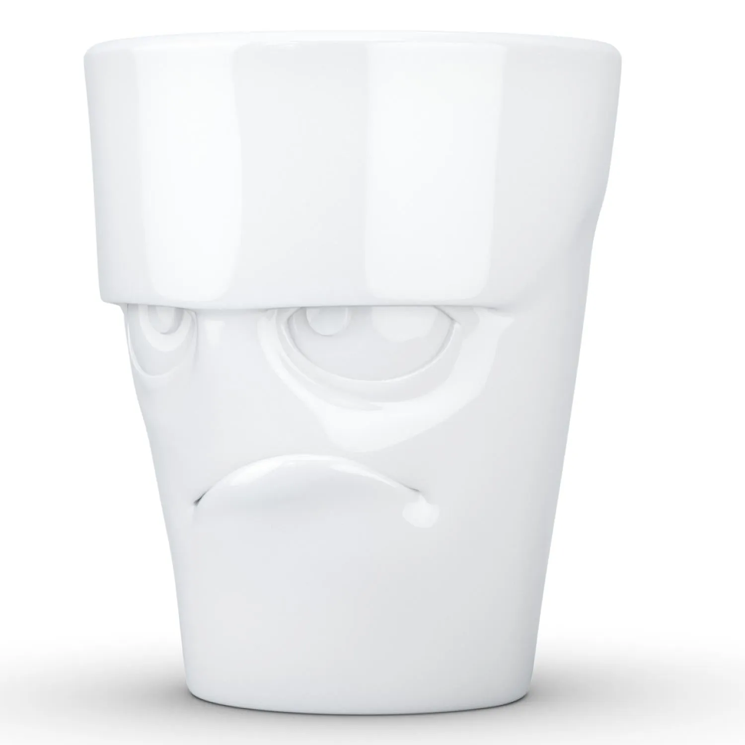 Coffee Mug with Handle, Grumpy Face