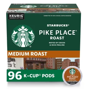 Coffee Pods, Medium Roast Coffee, Pike Place Roast for Keurig Brewers, 100% Arabica, 4 boxes, 96 Pods Total