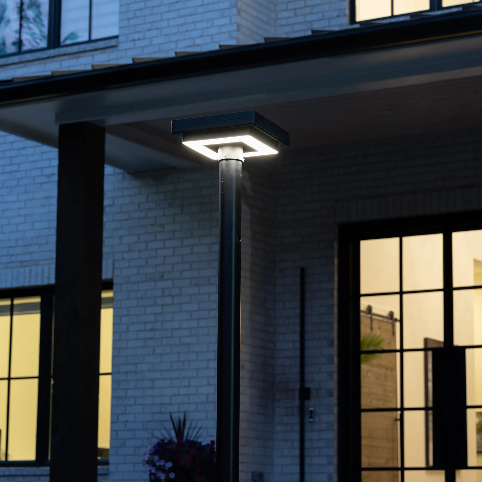 Contemporary Square Solar Post Light