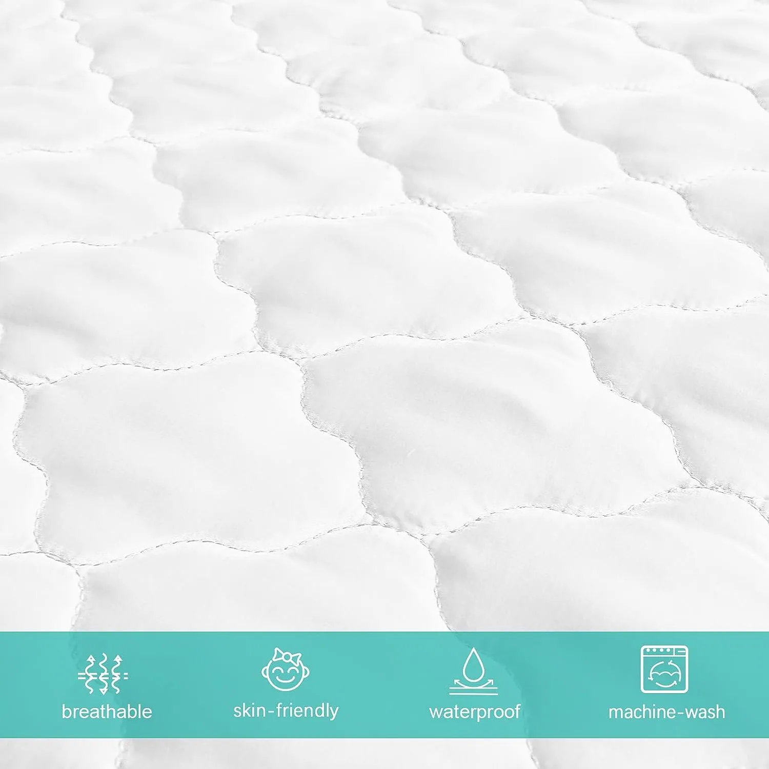 Crib Mattress Protector/ Pad Cover - 2 Pack, Ultra Soft Microfiber, Waterproof (for Standard Crib/ Toddler Bed)