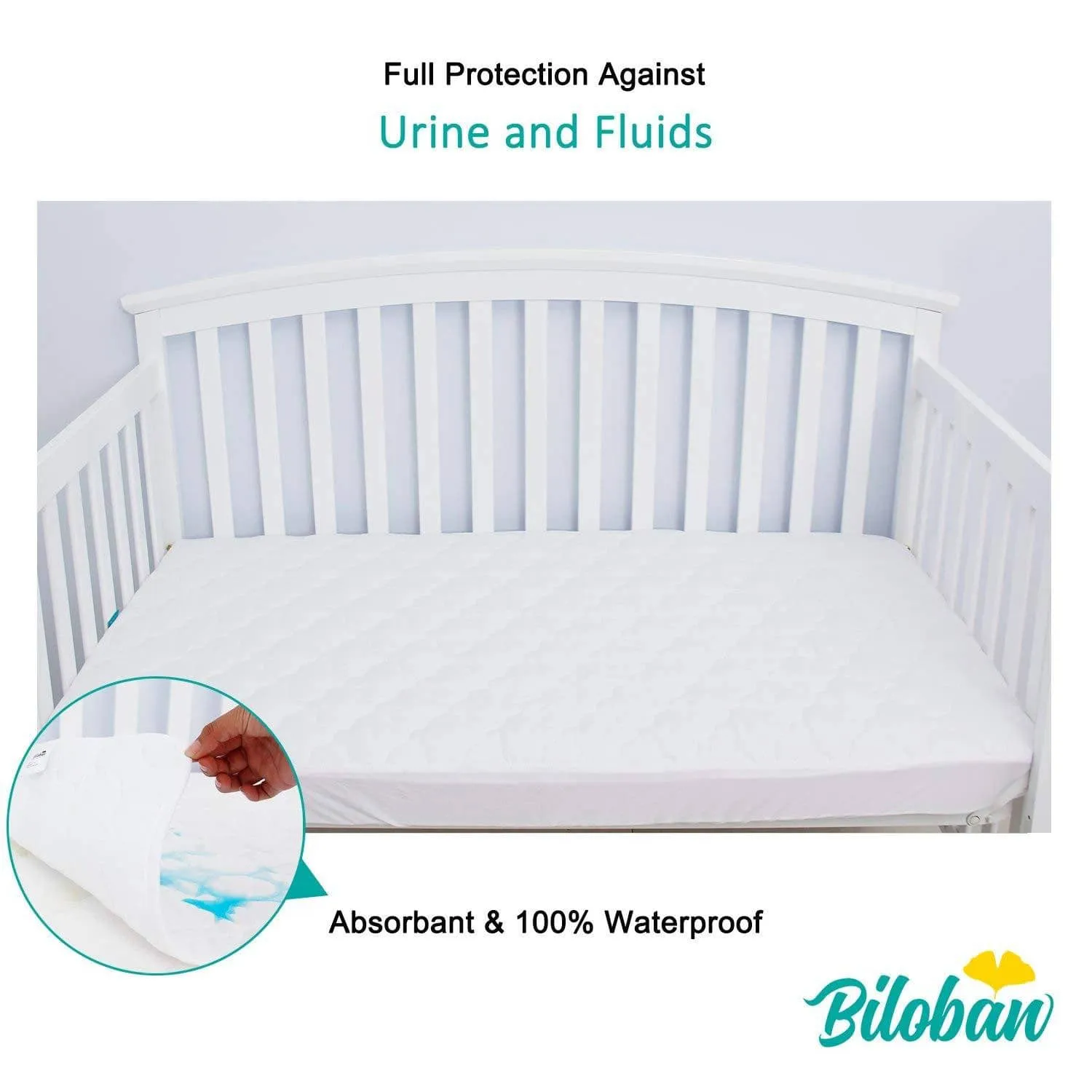 Crib Mattress Protector/ Pad Cover - 2 Pack, Ultra Soft Microfiber, Waterproof (for Standard Crib/ Toddler Bed)