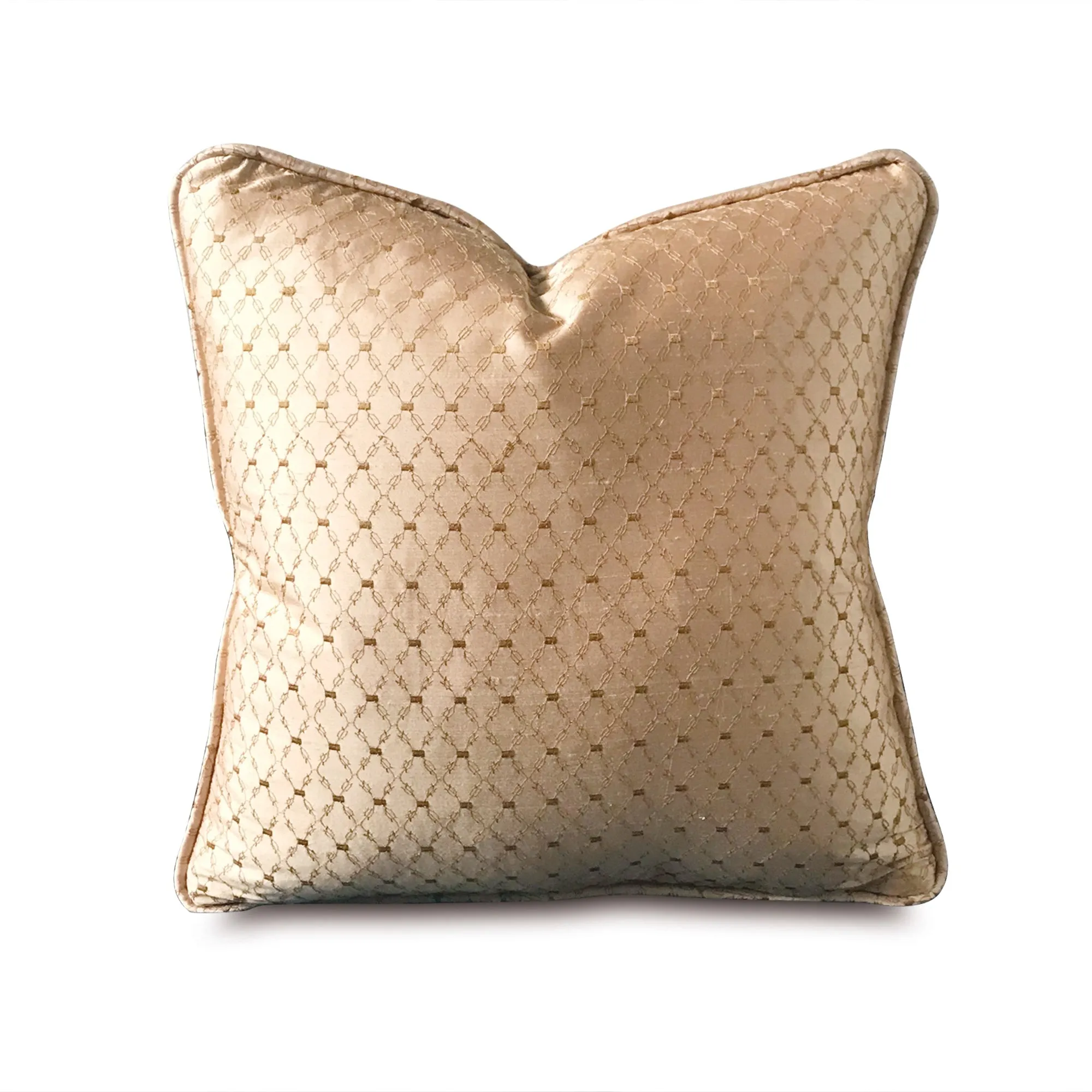 Crème English Trellis Throw Pillow Cover 16x16