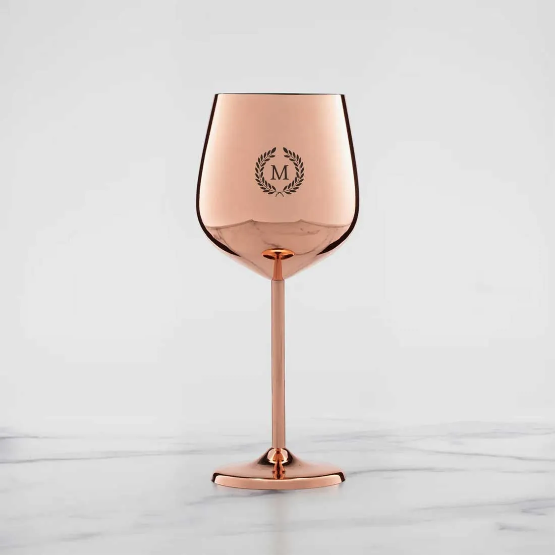 Customized Wine Glasses Stainless Steel Goblets with Copper Finish