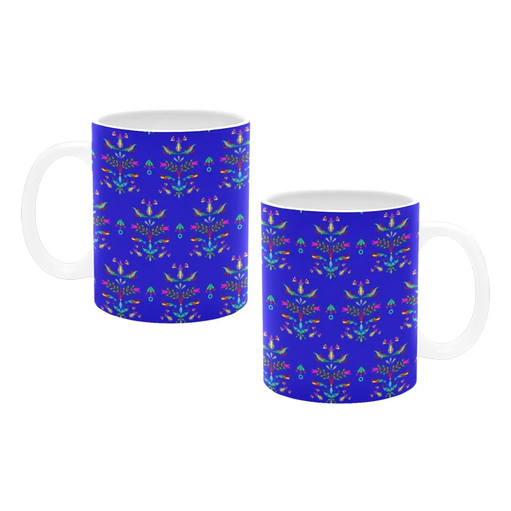 Dakota Damask Blue White Mug(11OZ)