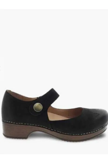 Dansko Beatrice Black Burnished Nubuck