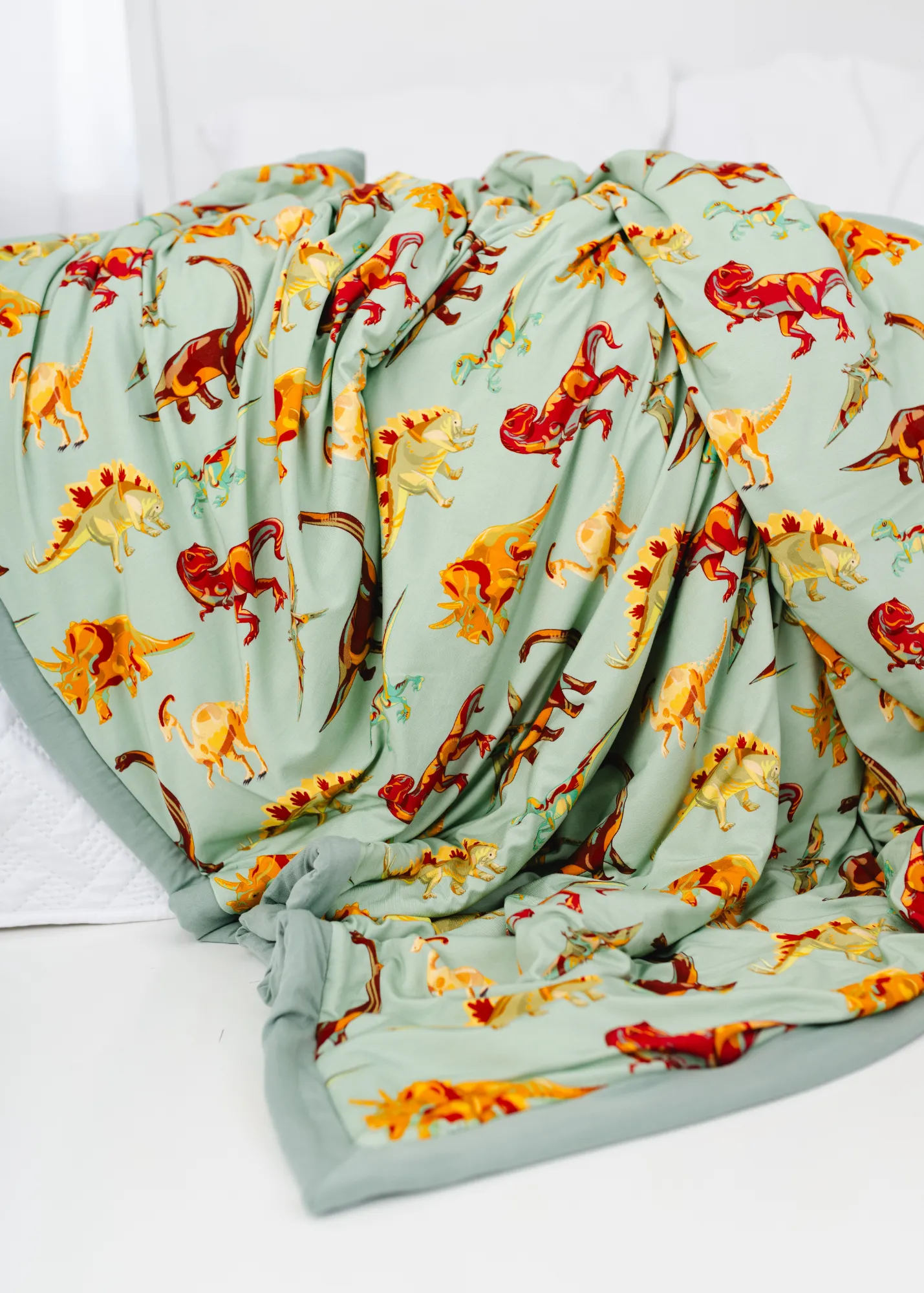 Dinosaurs Large Quilted Bamboo Blanket