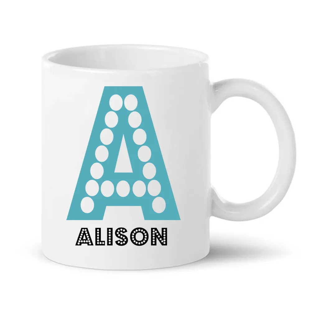 Dotty Initial Personalised Mug - Gloss Finish