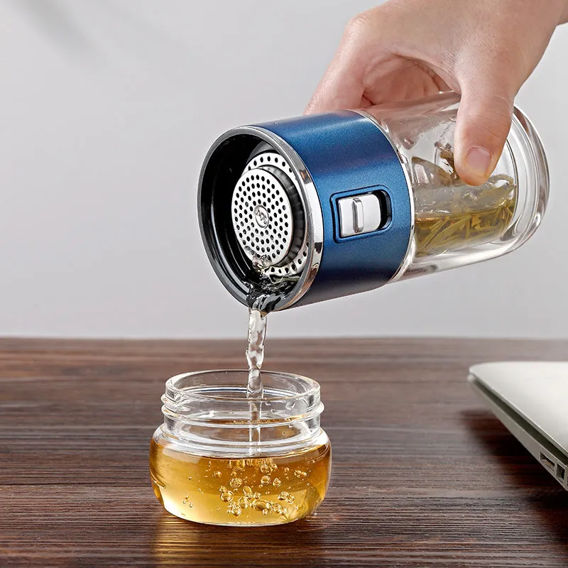 Double Glass Tea Infuser Thermos Bottle