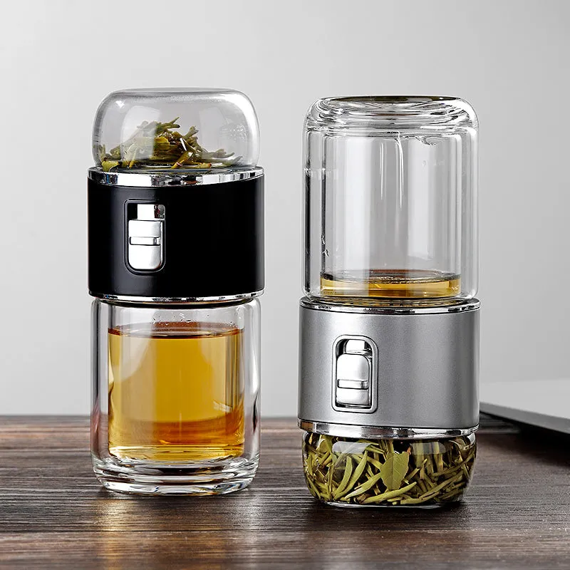 Double Glass Tea Infuser Thermos Bottle