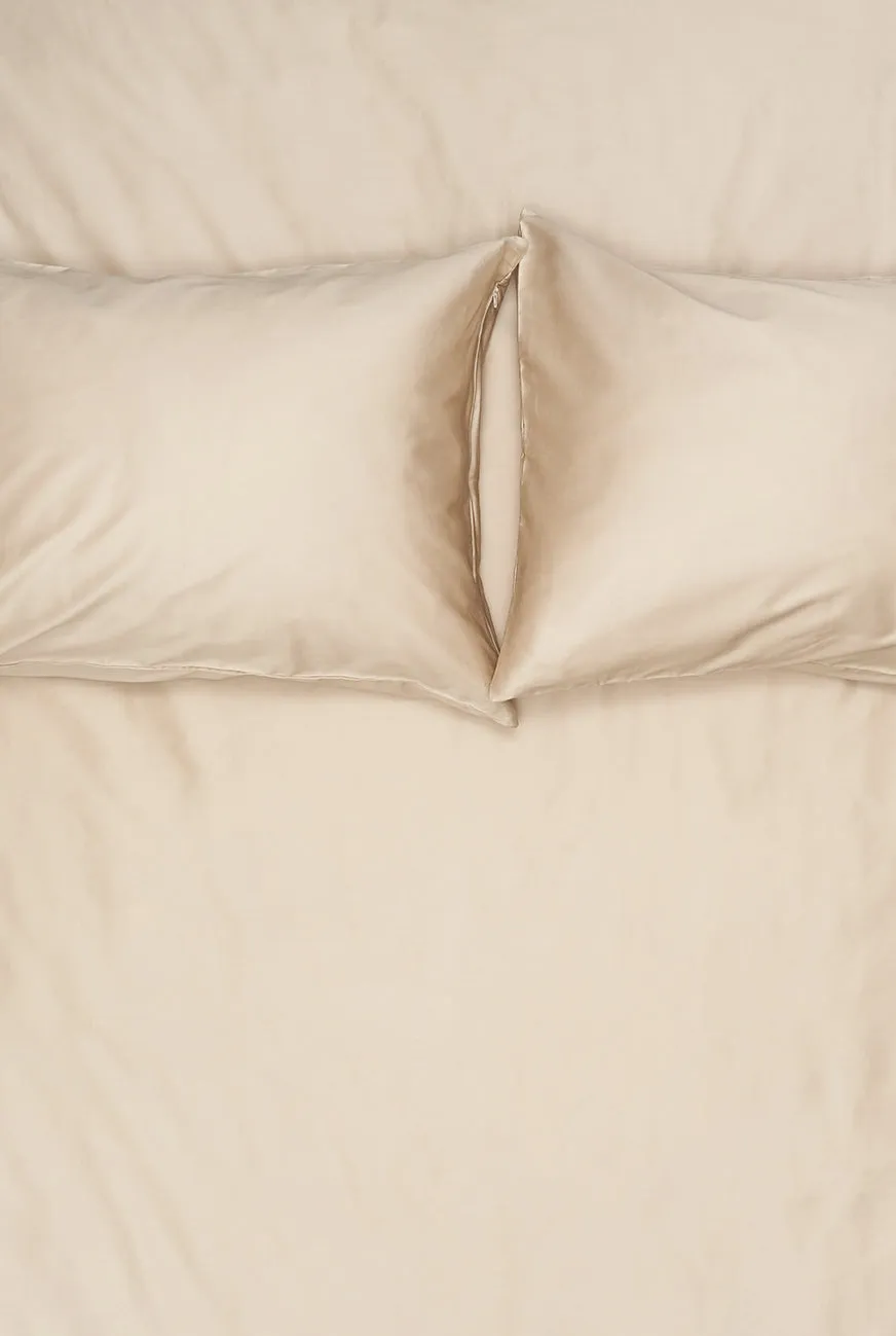 Egyptian Cotton Sateen Bedding in Sand Color