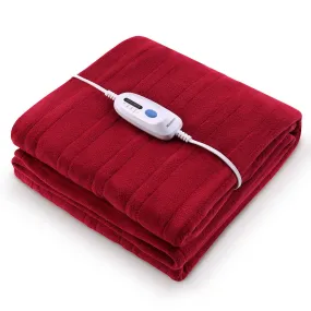 Electric Heated Blanket Polar Fleece Full Size 77"x 84"Extra-Warm Lightweight Cozy Luxury Bed Blanket Machine Washable with 4 Heating Levels Auto-Off Machine Washable - Red Wine