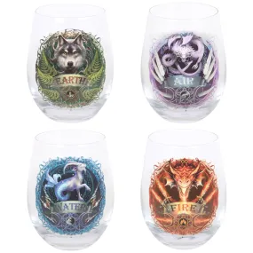 Elemental Set by Anne Stokes, Stemless Wine Glass Set