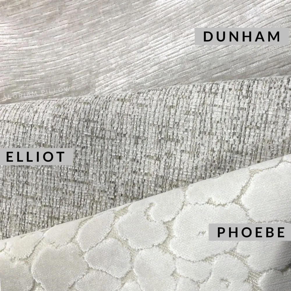 Elliot White Oatmeal Textured Chenille Pillow Cover (Fabric by the Yard available)