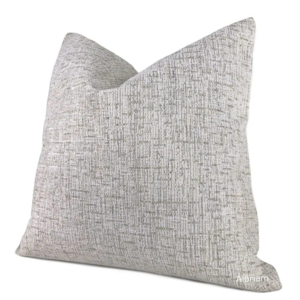 Elliot White Oatmeal Textured Chenille Pillow Cover (Fabric by the Yard available)