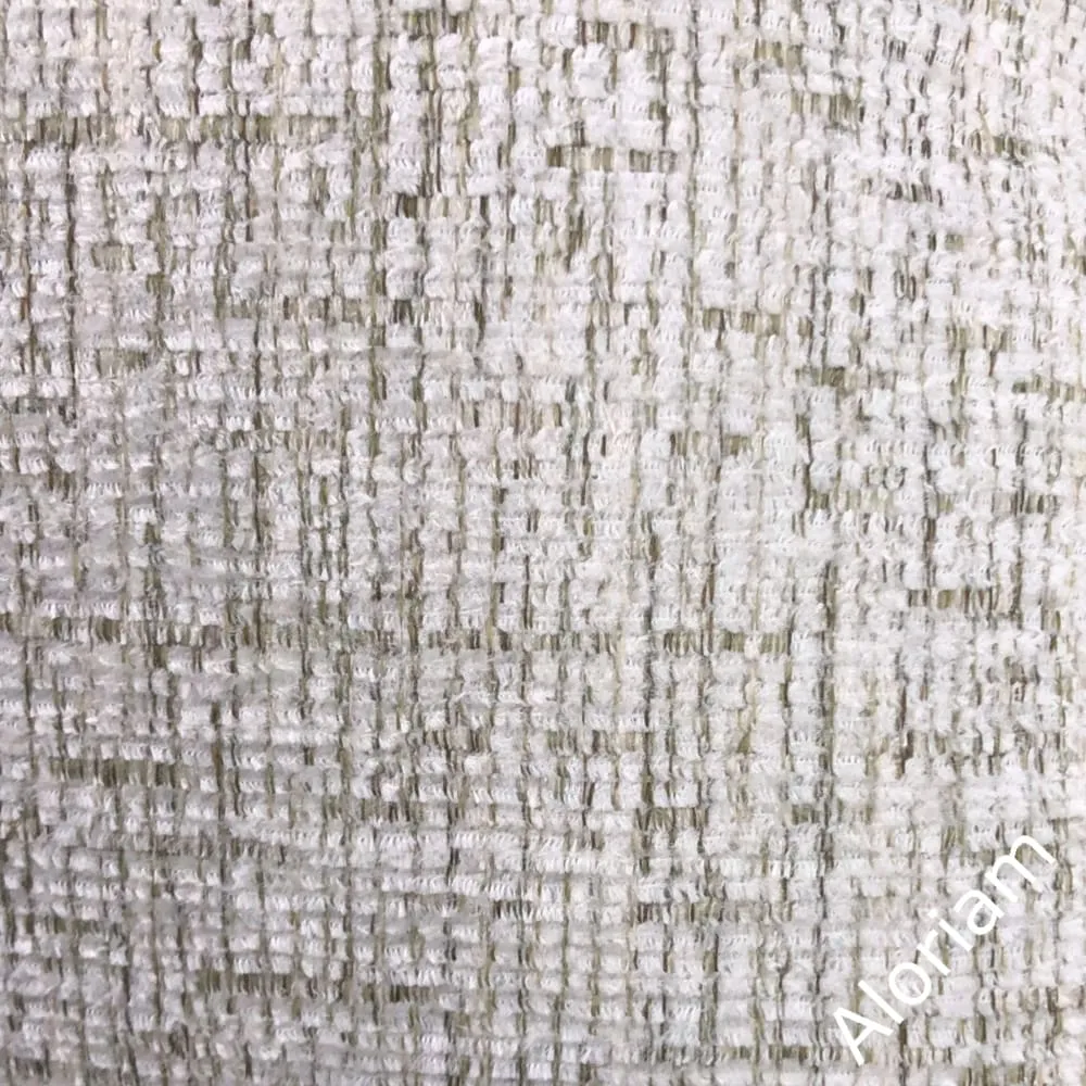 Elliot White Oatmeal Textured Chenille Pillow Cover (Fabric by the Yard available)