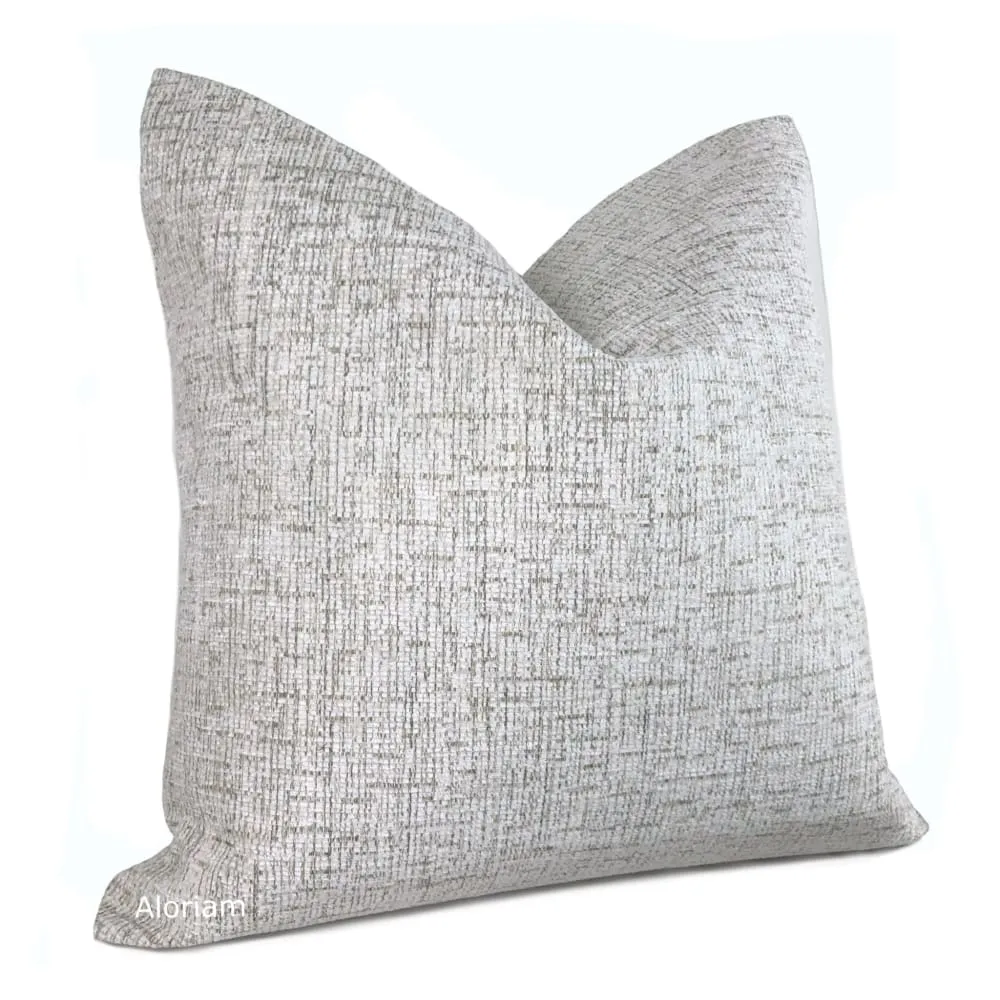 Elliot White Oatmeal Textured Chenille Pillow Cover (Fabric by the Yard available)