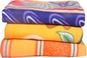 ELSTONE HOME Pattern Polar Fleece Printed Relief Donation Double Bed Blanket (Multicolour, 228 X 228 cm) - Pack of 3